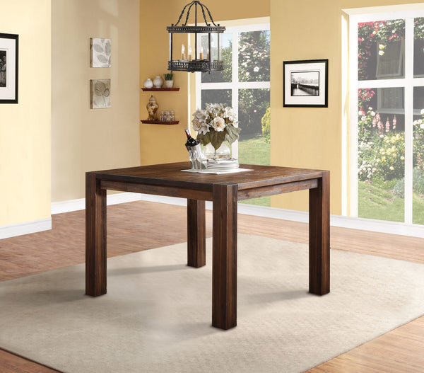 Mayfair Solid Wood Square Counter Table in Brick Brown alternate view