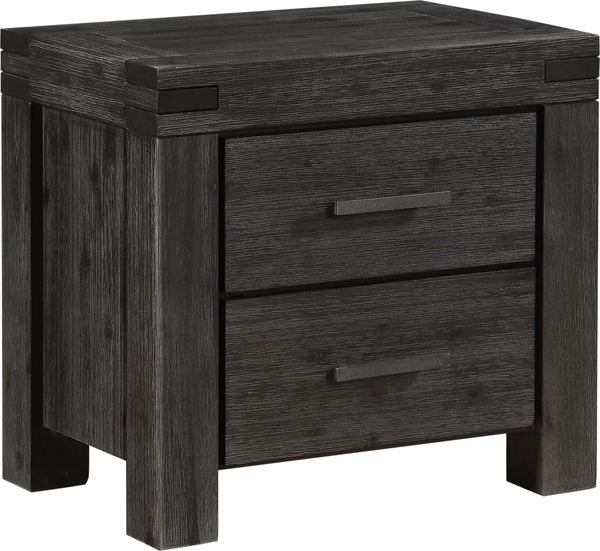 Mayfair Solid Wood Two Drawer Nightstand in Graphite alternate view