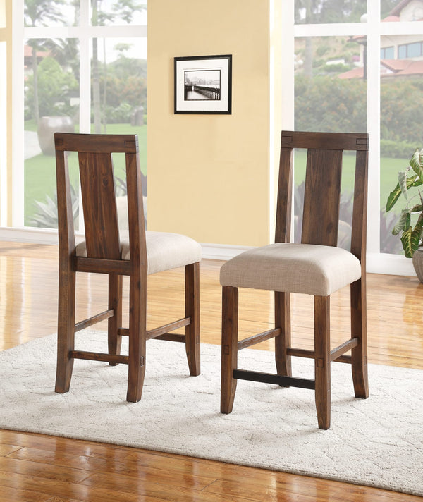 Mayfair Solid Wood Upholstered Kitchen Counter Stool in Brick Brown alternate view