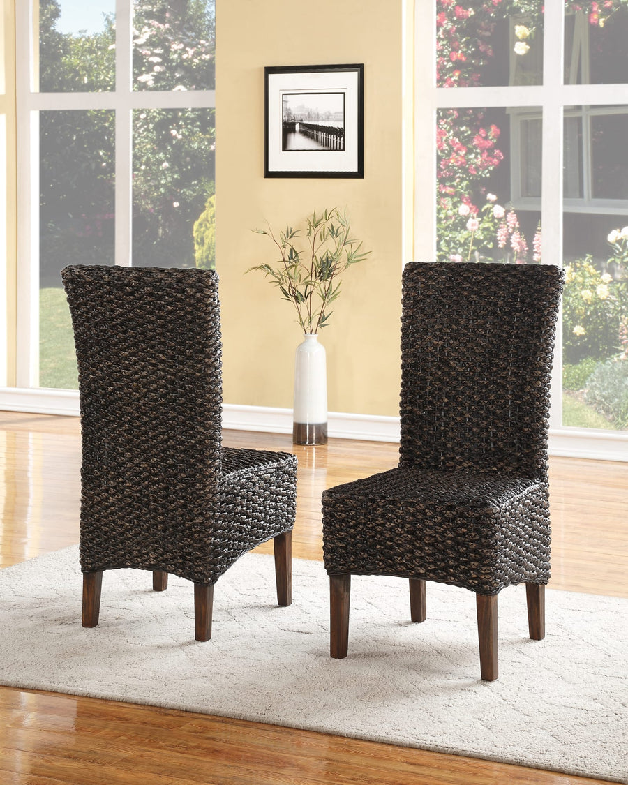 Mayfair Wicker Dining Chair in Brick Brown