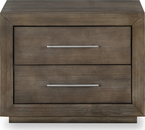 Marlborough Two Drawer Nightstand with USB in Dark Pine