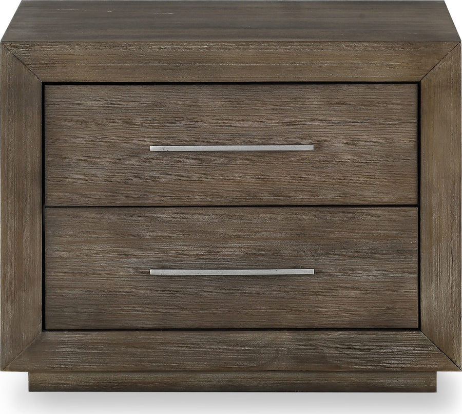 Marlborough Two Drawer Nightstand with USB in Dark Pine - View 5