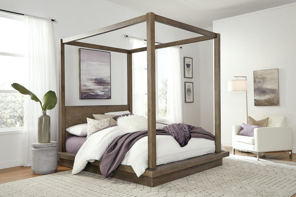 Marlborough Wood Canopy Bed in Dark Pine alternate view