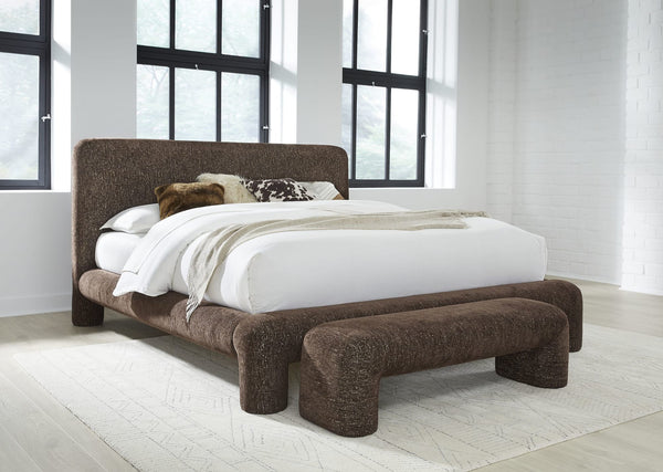 Mocoa Fully Upholstered Platform Bed in Mongoose Chenille alternate view