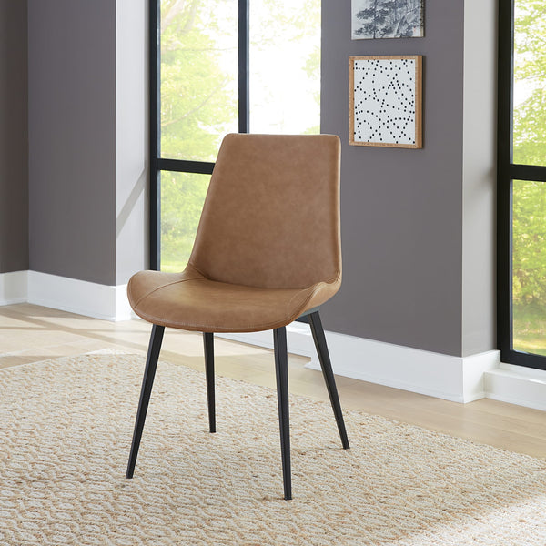 Northbrook Upholstered Dining Chair in Buckskin Synthetic Leather and Black alternate view
