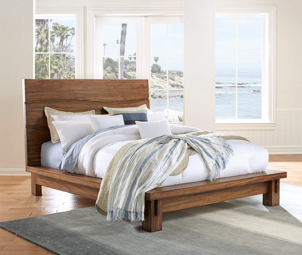 Oceanside Solid Wood Platform Bed in Natural Sengon alternate view