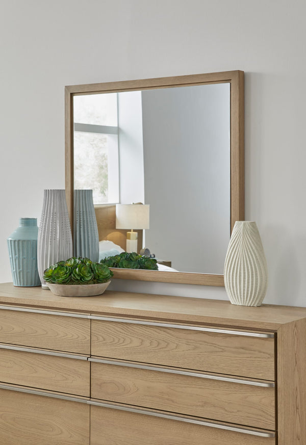 Onyx Coastal Modern Dresser Mirror in Bisque