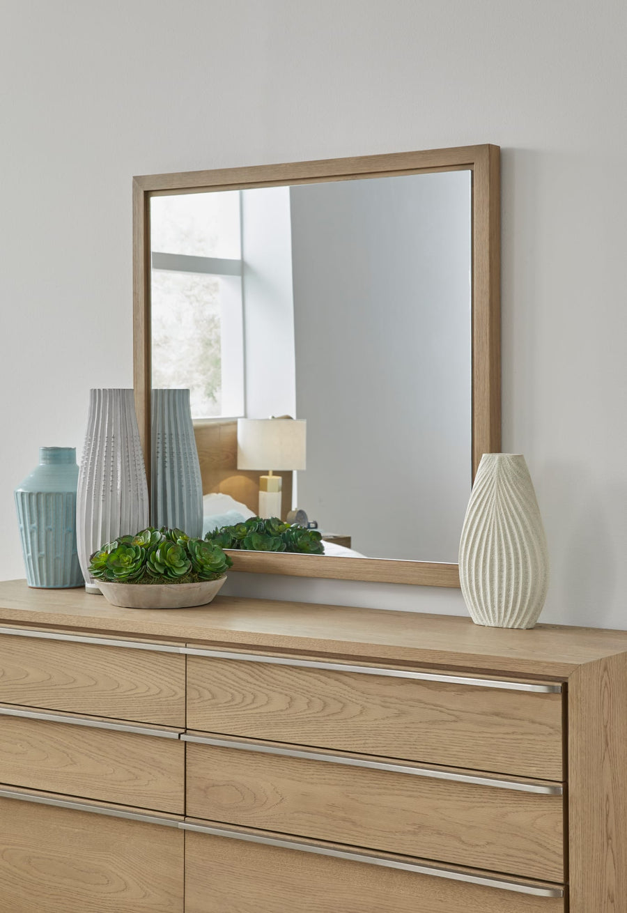 Onyx Coastal Modern Dresser Mirror in Bisque