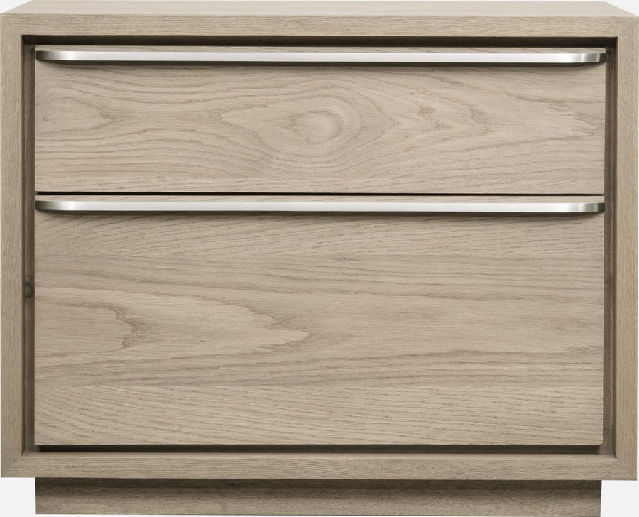 Onyx Coastal Modern Two Drawer USB-Charging Nightstand in Bisque - View 2