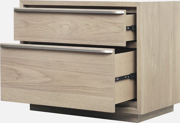 Onyx Coastal Modern Two Drawer USB-Charging Nightstand in Bisque alternate view