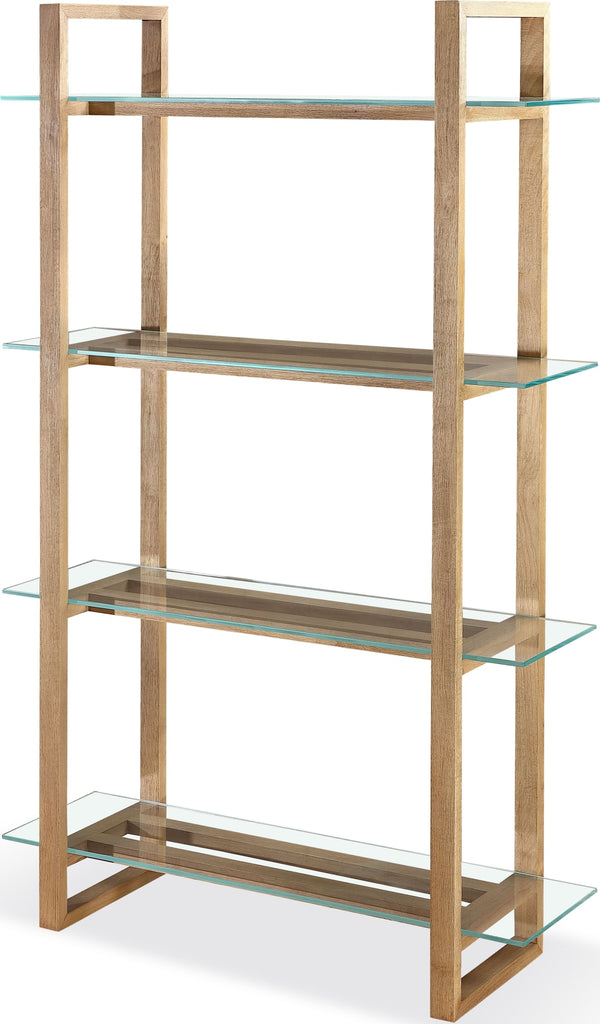 Onyx Modern Coastal Glass Shelf Bookcase in Solid Wood alternate view