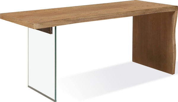 Onyx Modern Coastal Writing Desk in White Oak and Glass alternate view