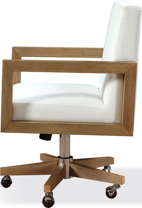 Onyx Wood Frame Home Office Chair in Solid Wood and White Canvas alternate view