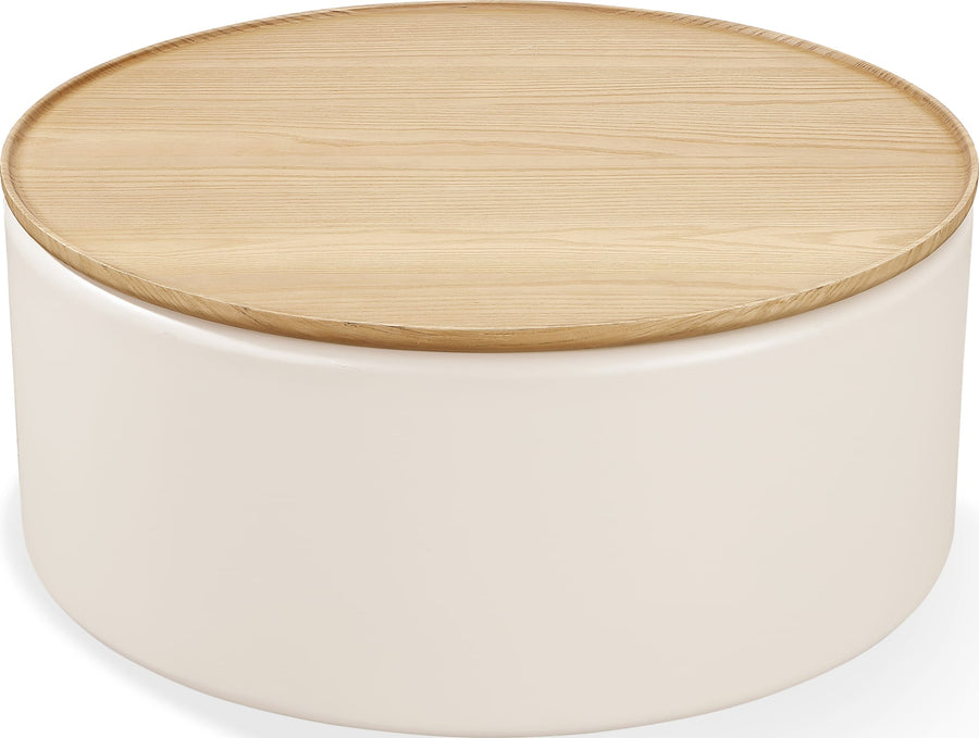 Oakwood Lift Top Round Coffee Table in Barley - View 2
