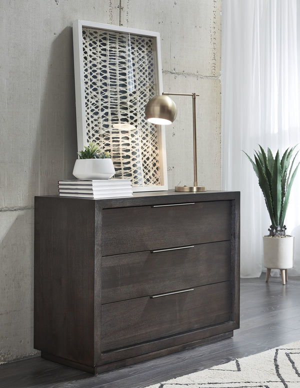 Ashi 3 Drawer Nightstand in Basalt Grey alternate view