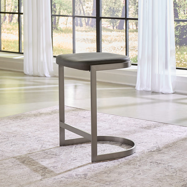 Ashi Backless Counter Stool in Davy's Grey alternate view