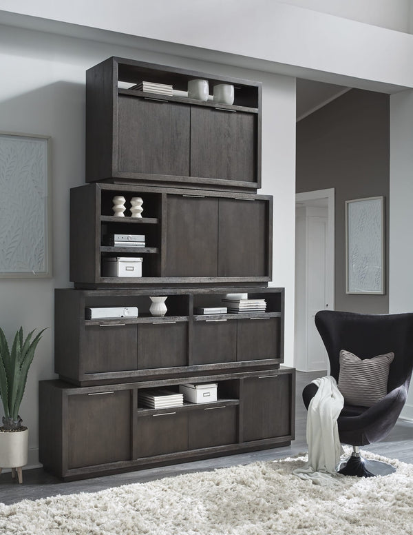 Ashi Solid Wood 74 inch Media Console in Basalt Grey alternate view