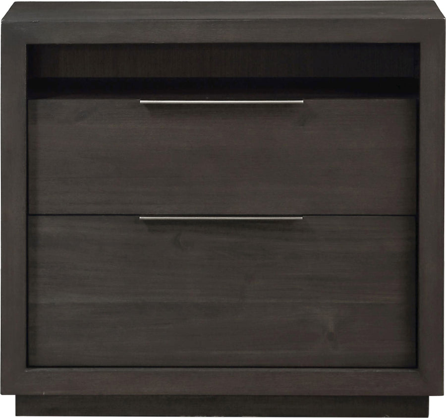 Ashley Two Drawer Nightstand in Basalt Grey - View 2