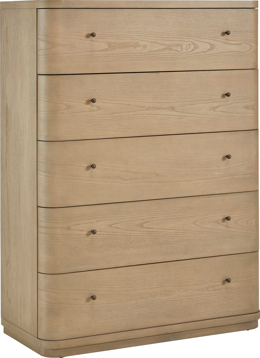 Pierson Five Drawer White Ash Chest in Buff Cream - View 2