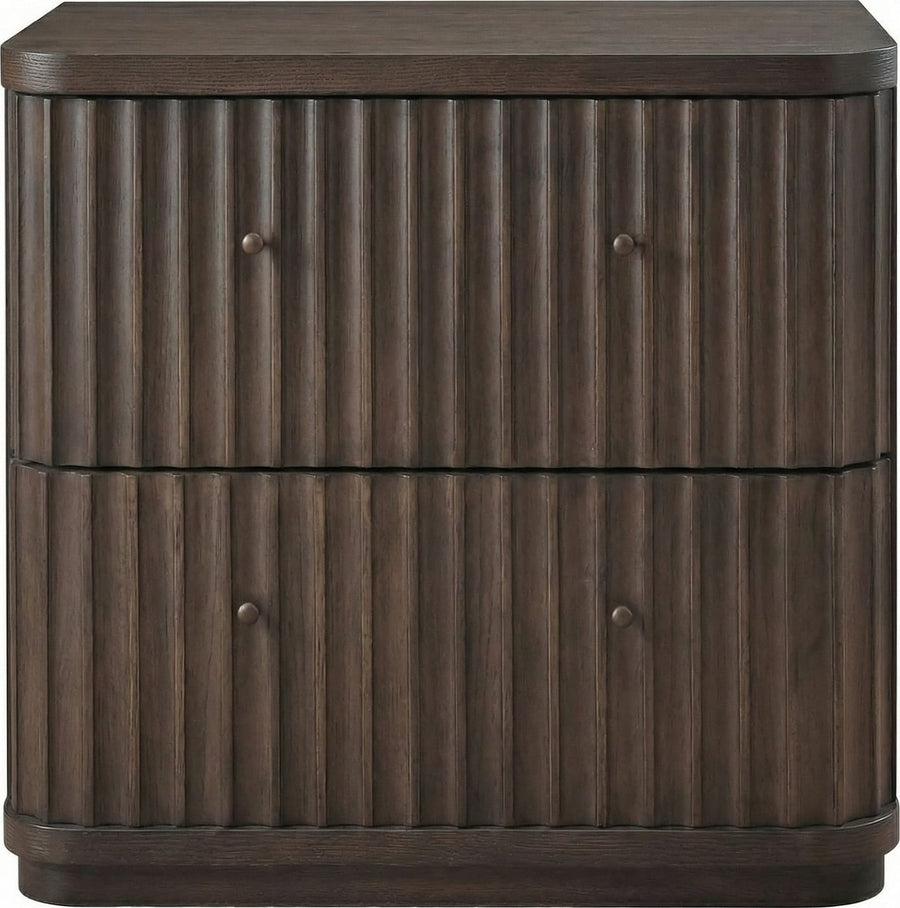 Pierson Fluted Nightstand - Chocolate Mousse - View 2