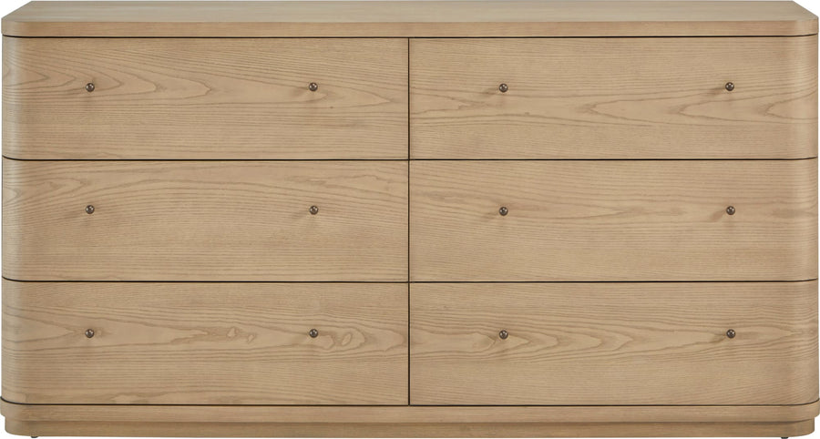 Pierson Six Drawer White Ash Dresser in Buff Cream - View 2