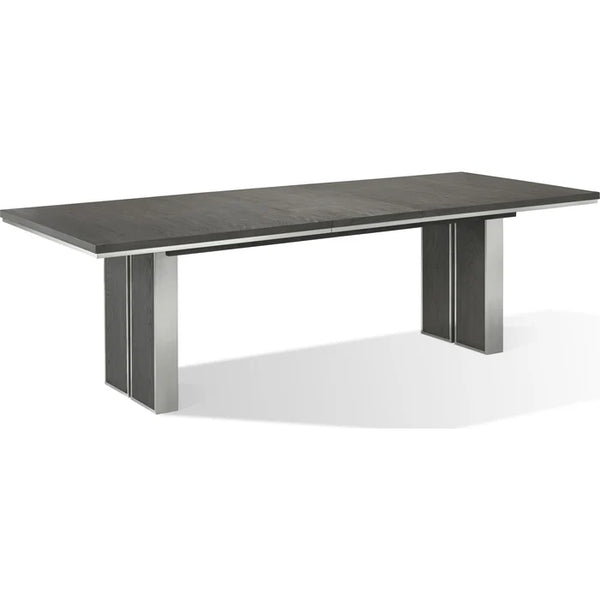 Lata Extension Dining Table in Thunder Grey 30Hx100Wx40D inches