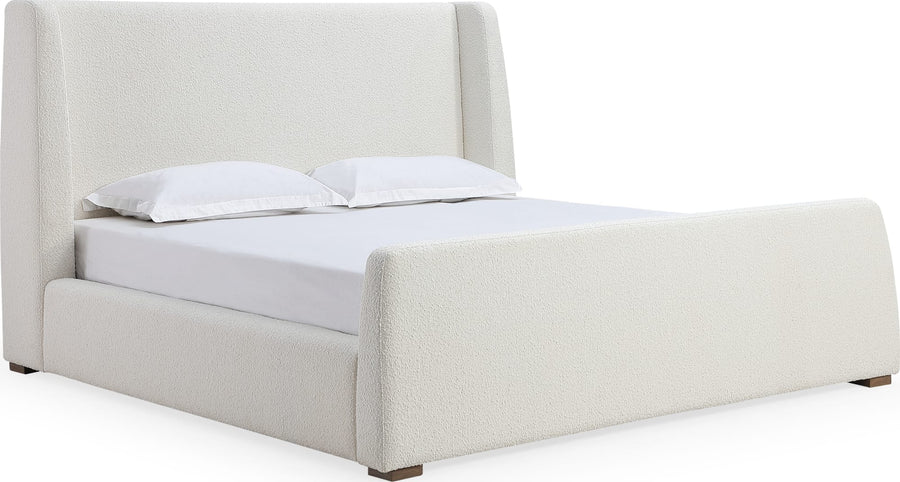 Presley Upholstered Wingback Platform Bed in Cottage Cheese Boucle - View 5