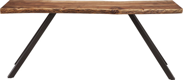 Riverside Live Edge Solid Wood Metal Leg Console Table in Natural Acacia - View 3