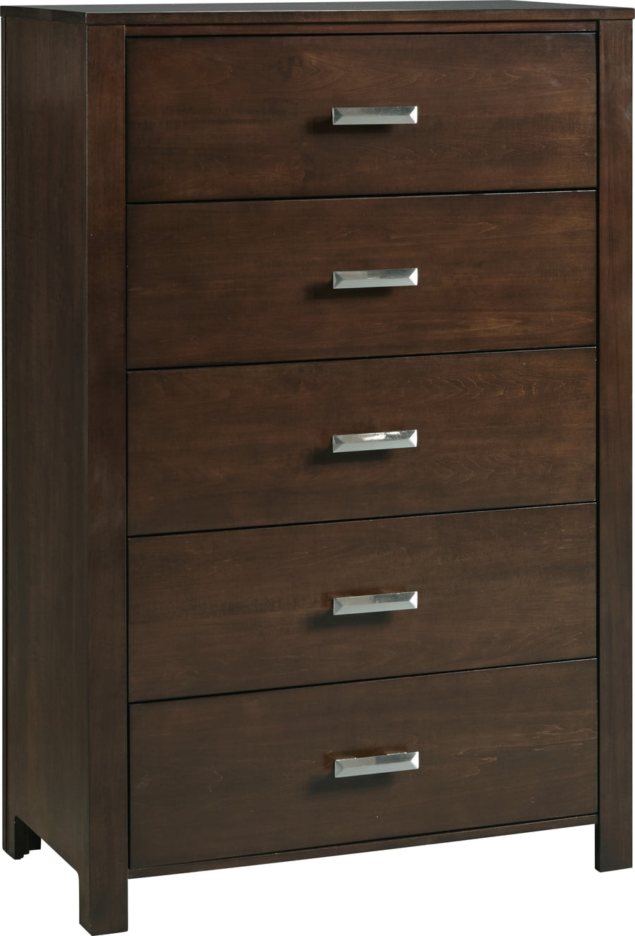Riva Five Drawer Chest in Chocolate Brown - View 5