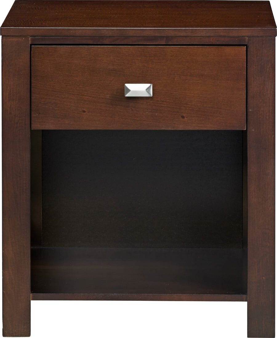 Riva One Drawer Nightstand in Chocolate Brown - View 4