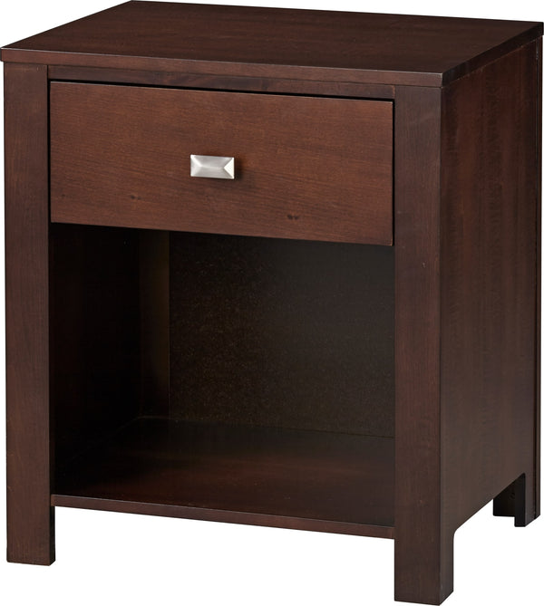 Riva One Drawer Nightstand in Chocolate Brown alternate view