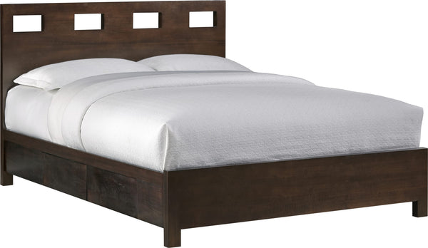 Riva Wood Storage Bed in Chocolate Brown - View 5