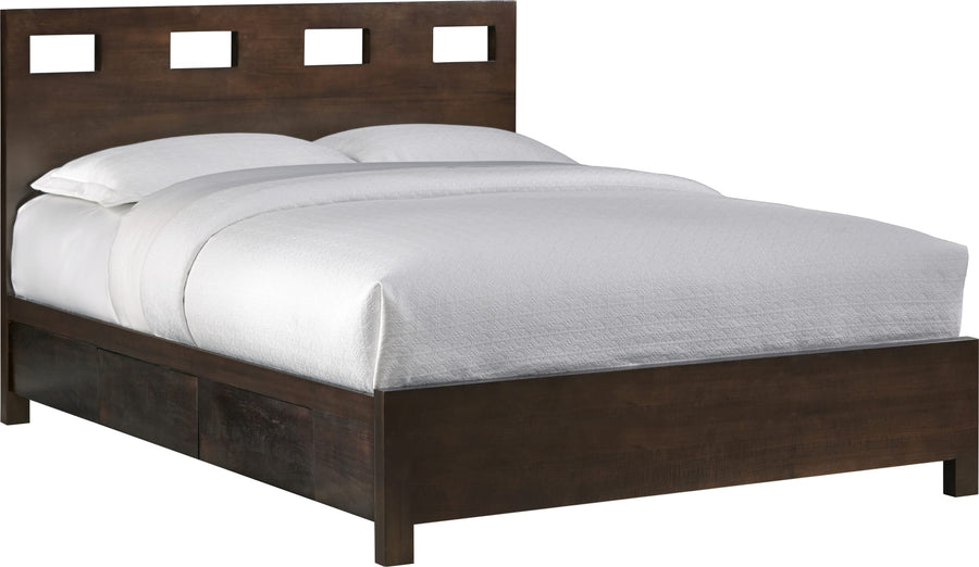 Riva Wood Storage Bed in Chocolate Brown - View 5