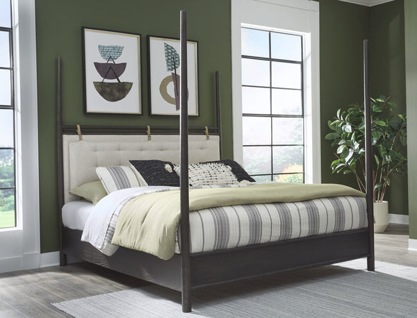 Ridgewood Upholstered Poster Bed in Yin and Turtle Dove Linen-1 alternate view