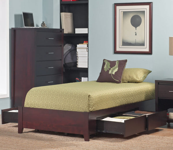 Simple Wood Storage Bed in Espresso alternate view