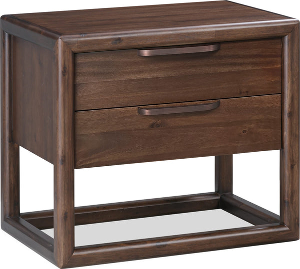 Sterling Two Drawer USB-Charging Nightstand in Brown Spice alternate view