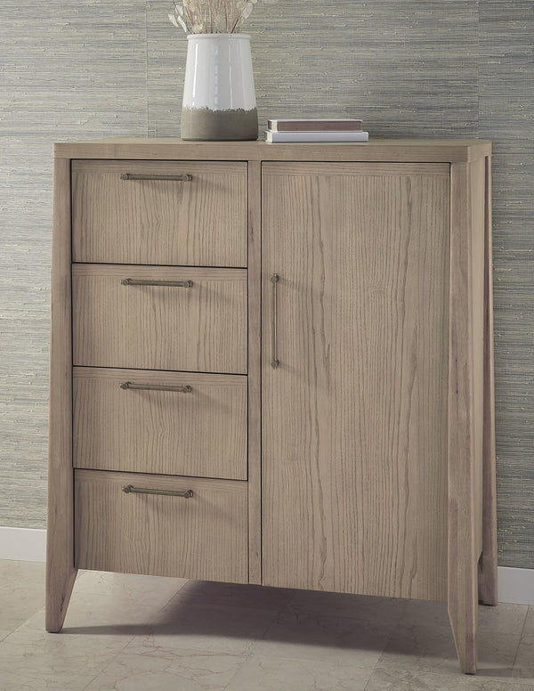 Summit Four Drawer One Door Ash Wood Chest in Ginger alternate view