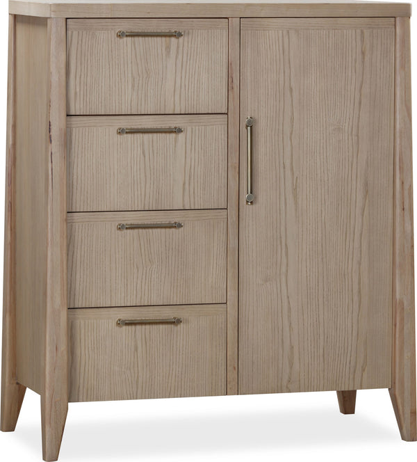 Summit Four Drawer One Door Ash Wood Chest in Ginger