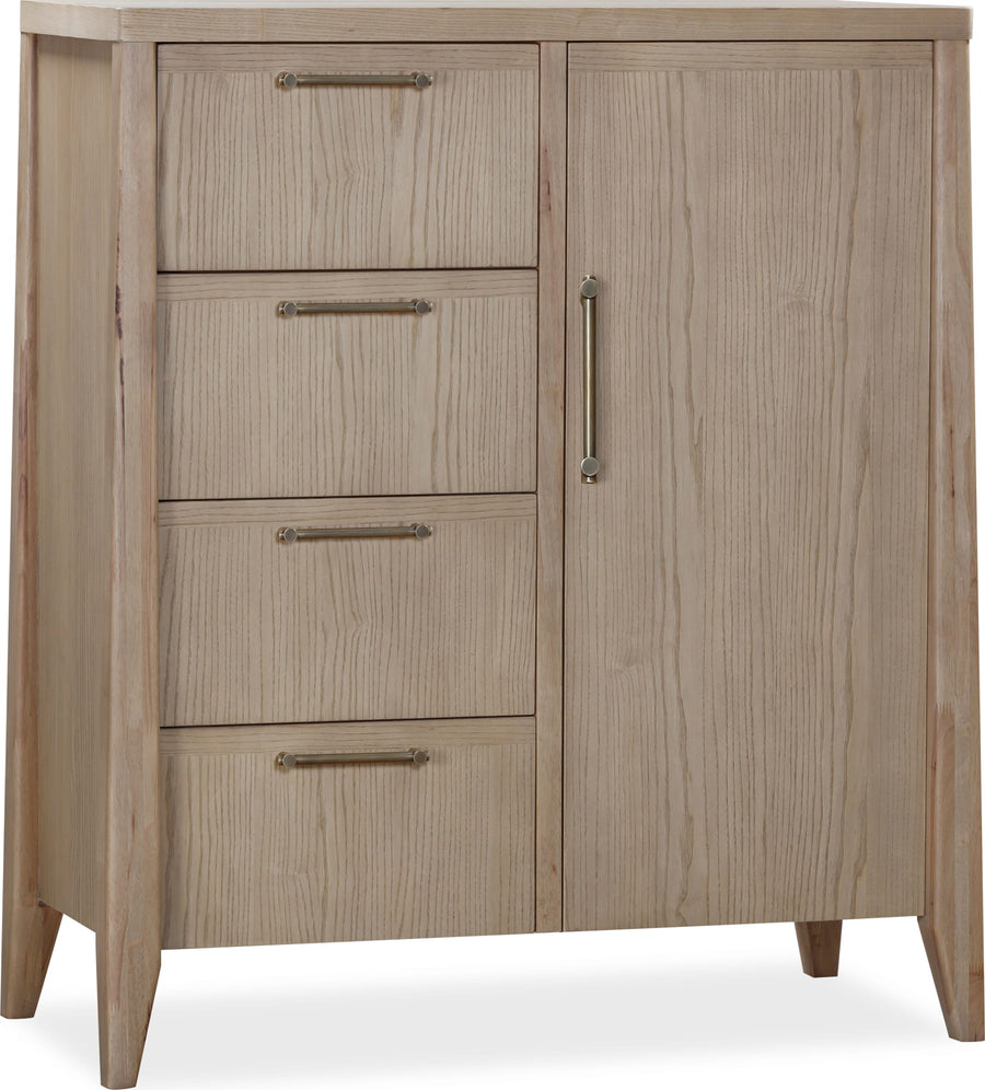 Summit Four Drawer One Door Ash Wood Chest in Ginger - View 2