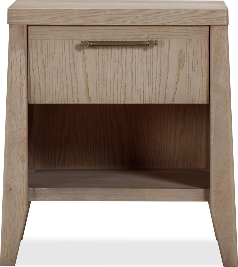 Summit One Drawer One Shelf Ash Wood Nightstand in Ginger - View 3