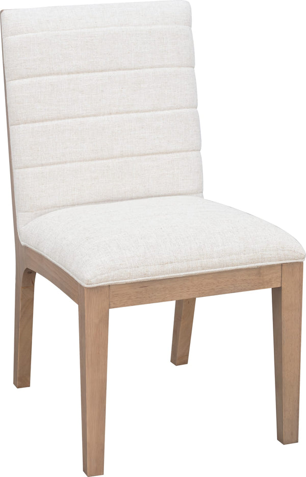 Summit Solid Wood Dining Chair in Ginger and Natural Linen