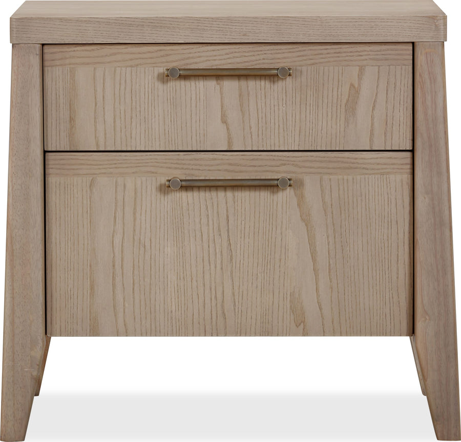 Summit Two Drawer Ash Wood Nightstand in Ginger
