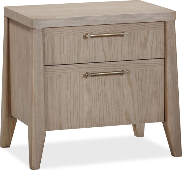 Summit Two Drawer Ash Wood Nightstand in Ginger alternate view