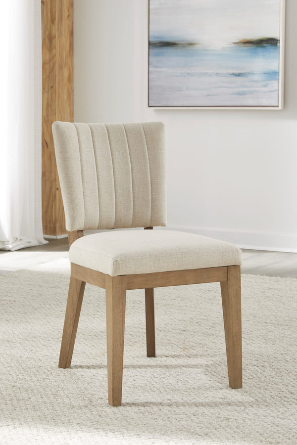 Saratoga Channel Back Upholstered Dining Chair in Natural alternate view
