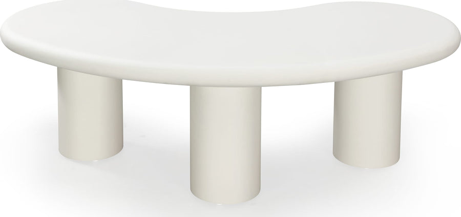 Stanford Tall Wooden Coffee Table in Rice - View 3
