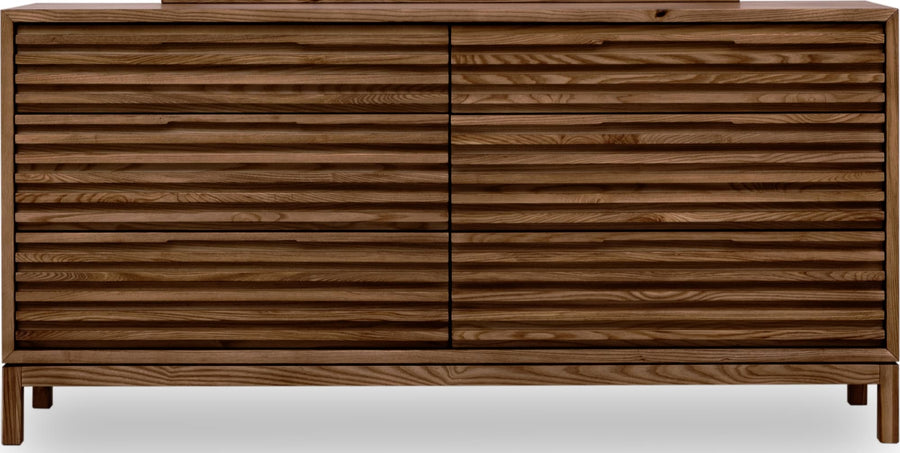 Thornton Six Drawer Ash Wood Dresser in Roux