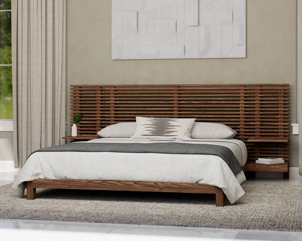 Thornton Solid Ash Wall Bed with Integrated Nightstands in Roux alternate view