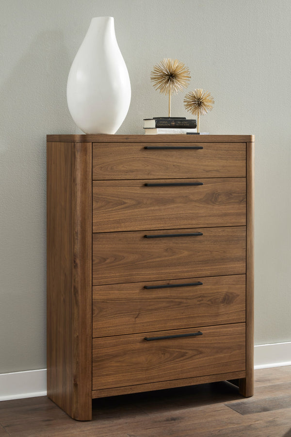 Trenton Five Drawer Chest in English Walnut alternate view