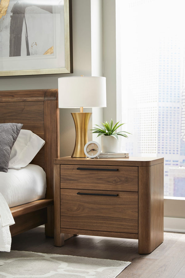 Trenton Two Drawer Nightstand in English Walnut alternate view
