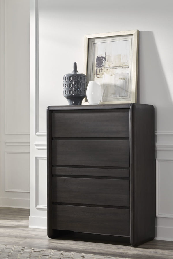 Wexford Five Drawer Acacia Wood Chest with Jewelry Tray in Jaguar alternate view